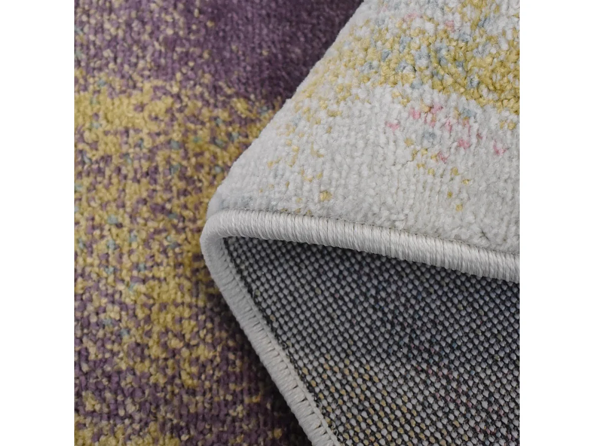 tapis salon 160x220 tissé beige et marron rectangle motif abstrait CLANDA