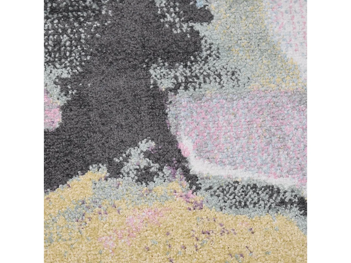 tapis salon 160x220 tissé beige et marron rectangle motif abstrait CLANDA