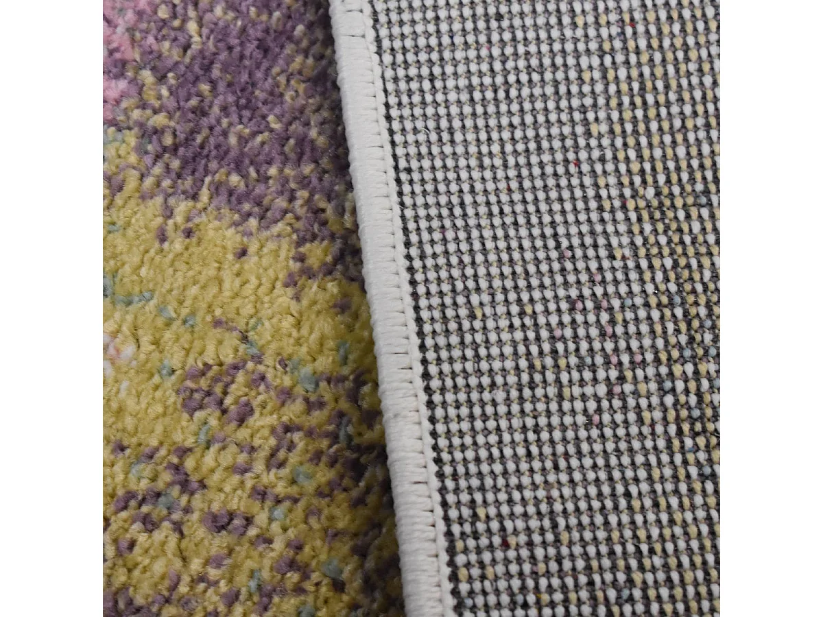 tapis salon 160x220 tissé beige et marron rectangle motif abstrait CLANDA