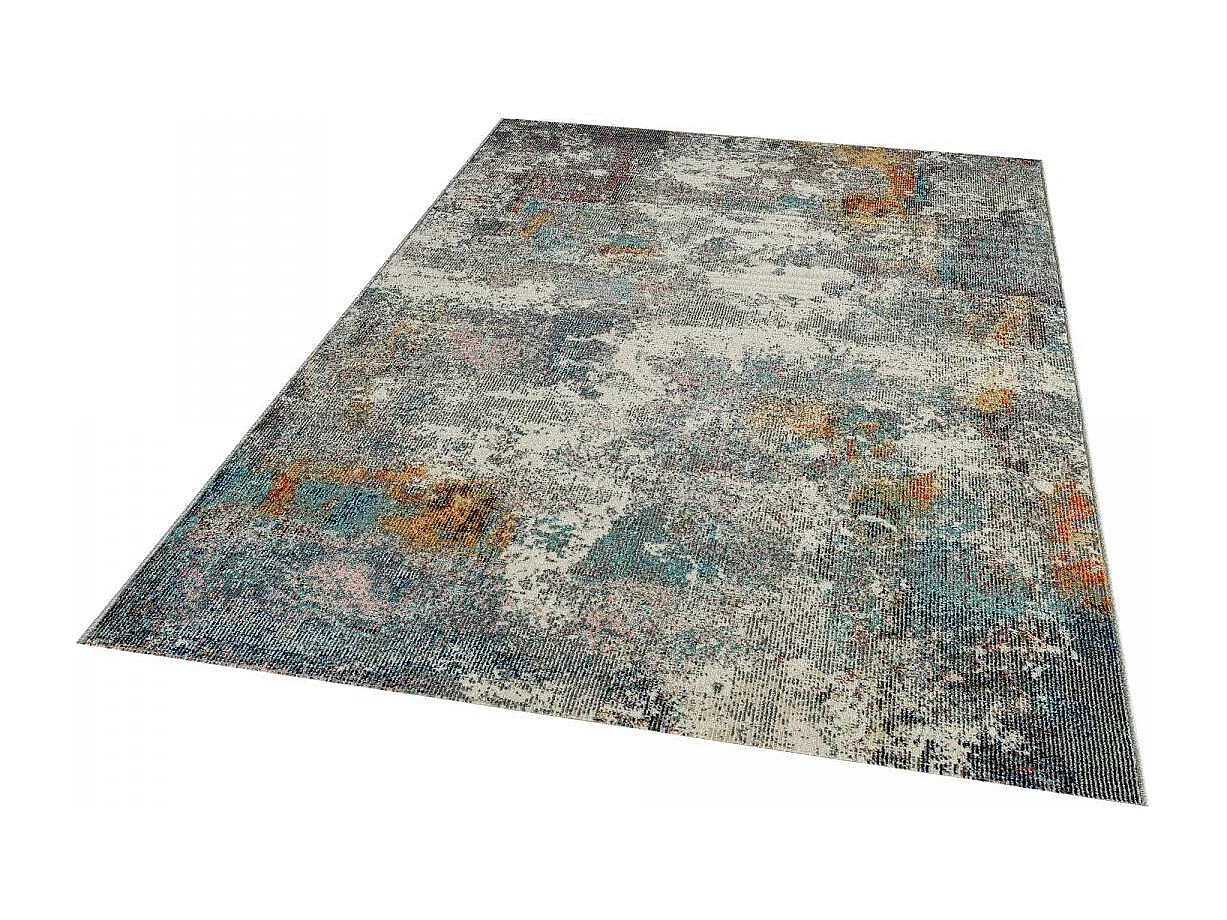 Tapis extérieur 200x290 tissé kilim gris clair et gris foncé SALOUT C