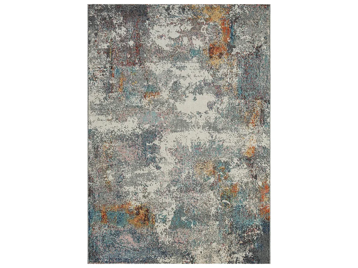 Tapis extérieur 200x290 tissé kilim gris clair et gris foncé SALOUT C