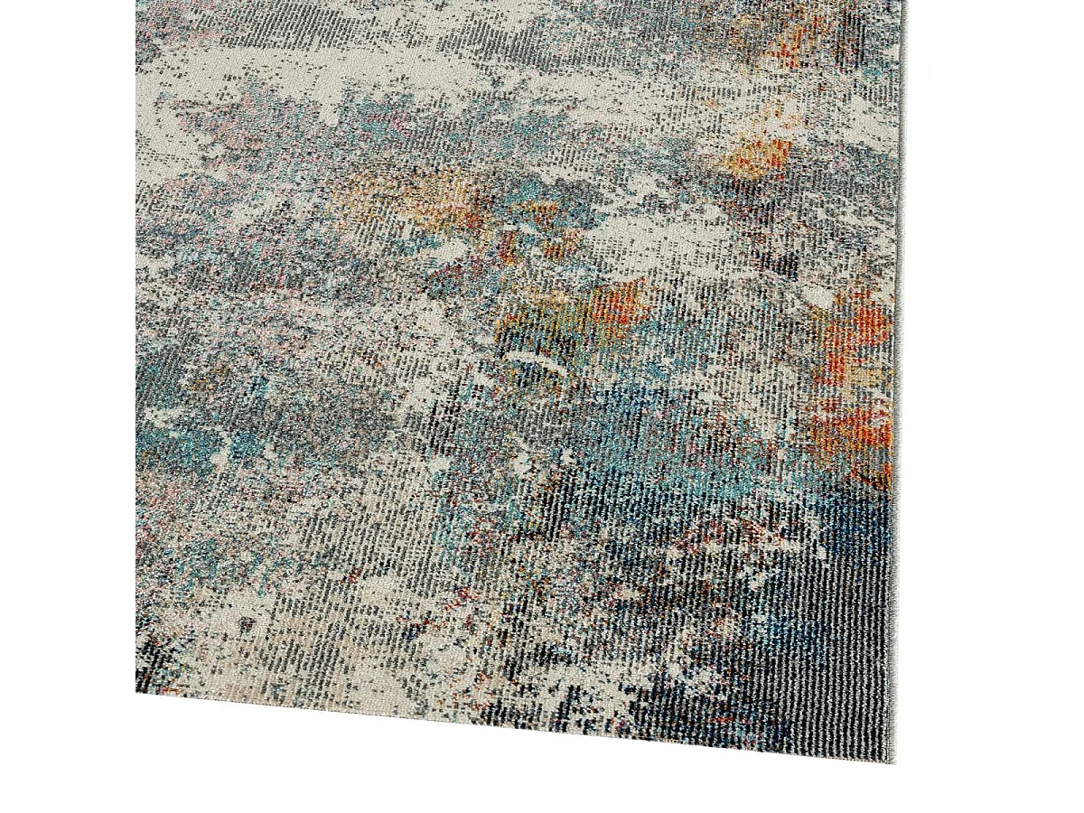 Tapis extérieur 200x290 tissé kilim gris clair et gris foncé SALOUT C