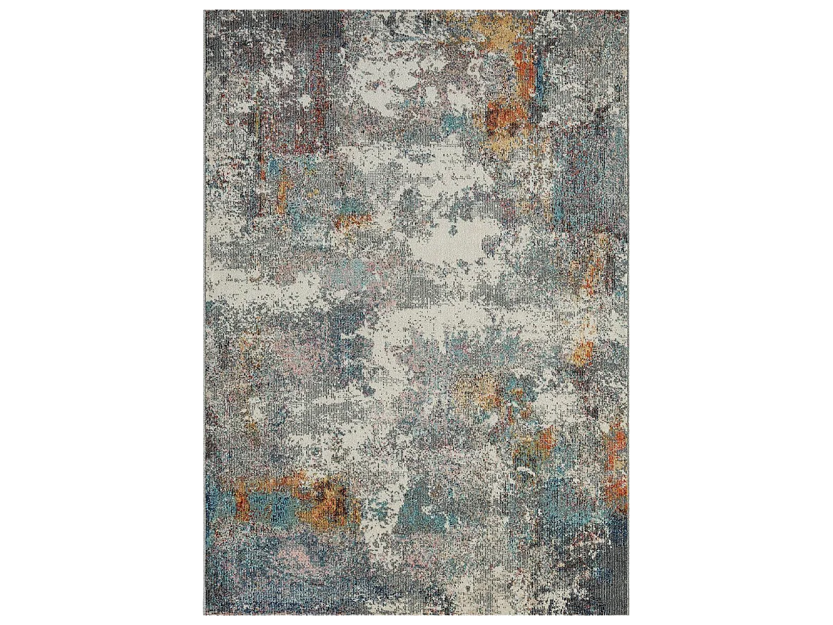 Tapis extérieur 200x290 tissé kilim gris clair et gris foncé SALOUT C
