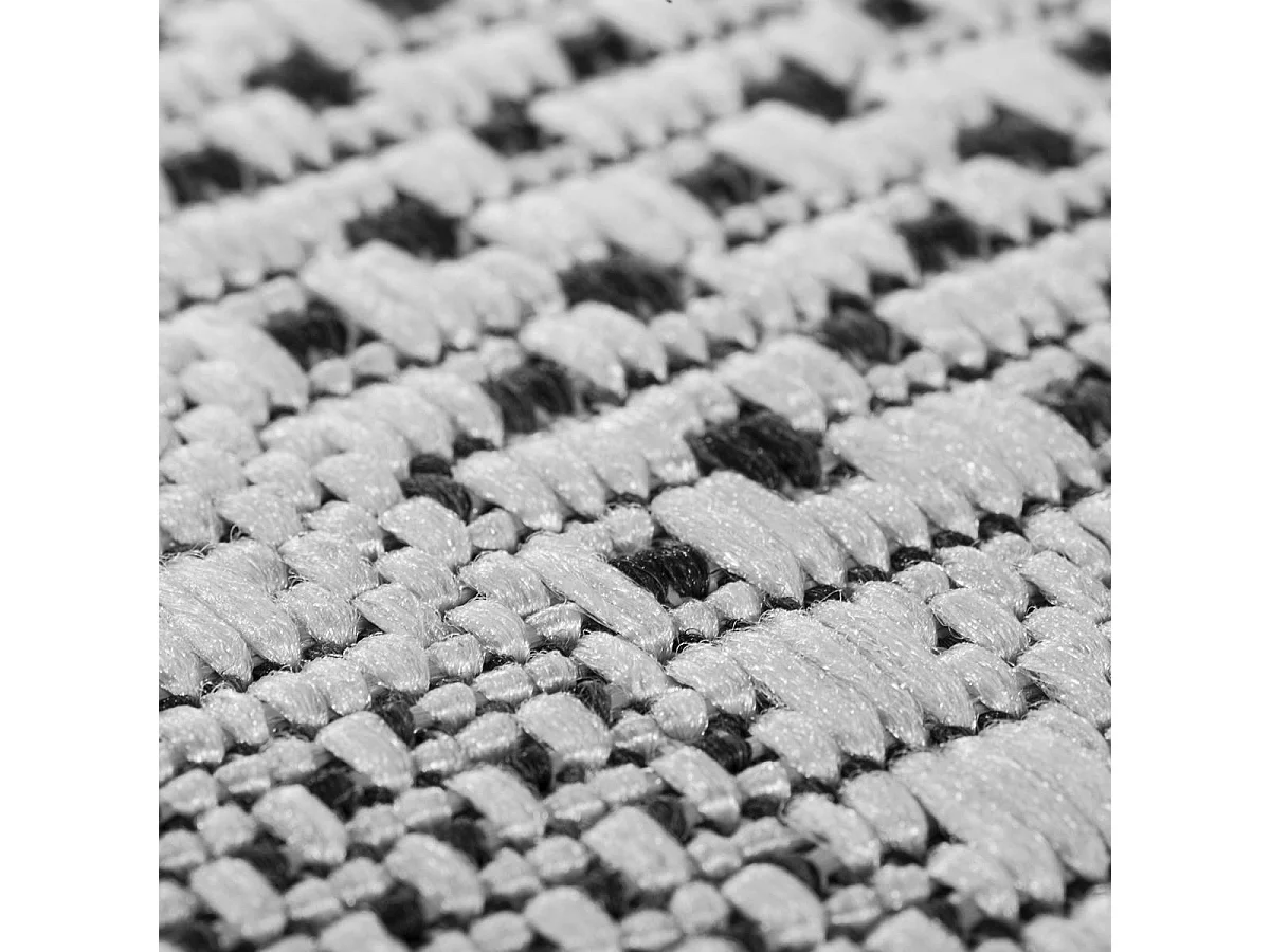 Tapis extérieur 160x230 tissé kilim gris et gris clair EXTERNA