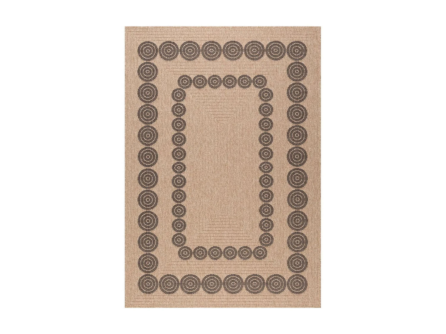 Tapis extérieur 120x170 tissé kilim beige et noir JUTE ART 8