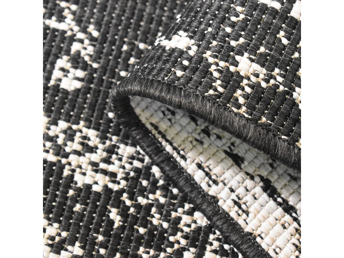 Tapis extérieur, kilim reversible 60x110 LYN2 AP REVERSIBLE noir