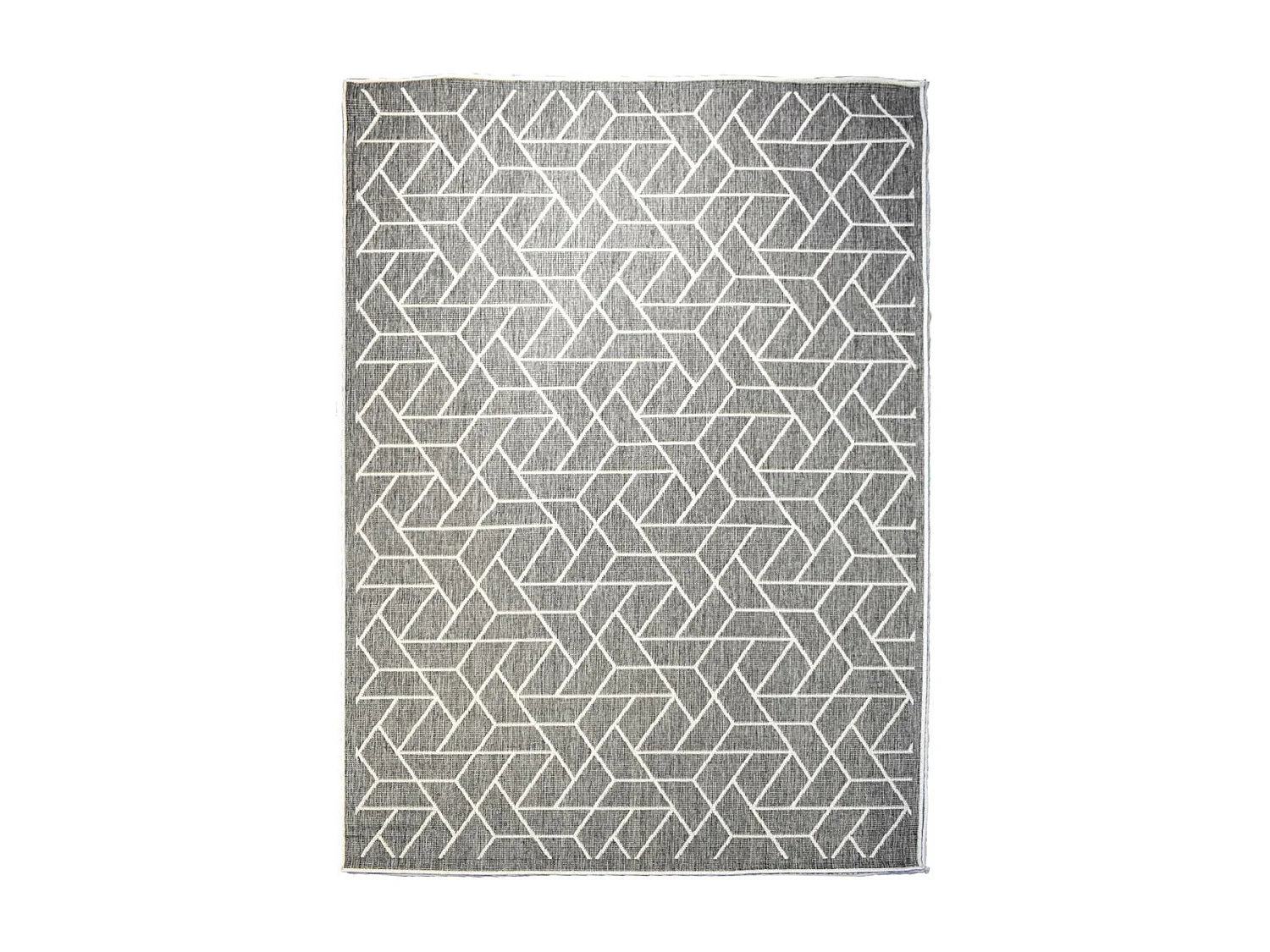 Tapis extérieur, kilim reversible 200x290 LYN2 R REVERSIBLE gris et crème
