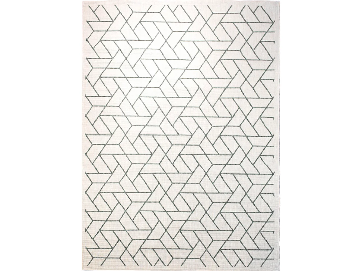 Tapis extérieur, kilim reversible 200x290 LYN2 R REVERSIBLE gris et crème