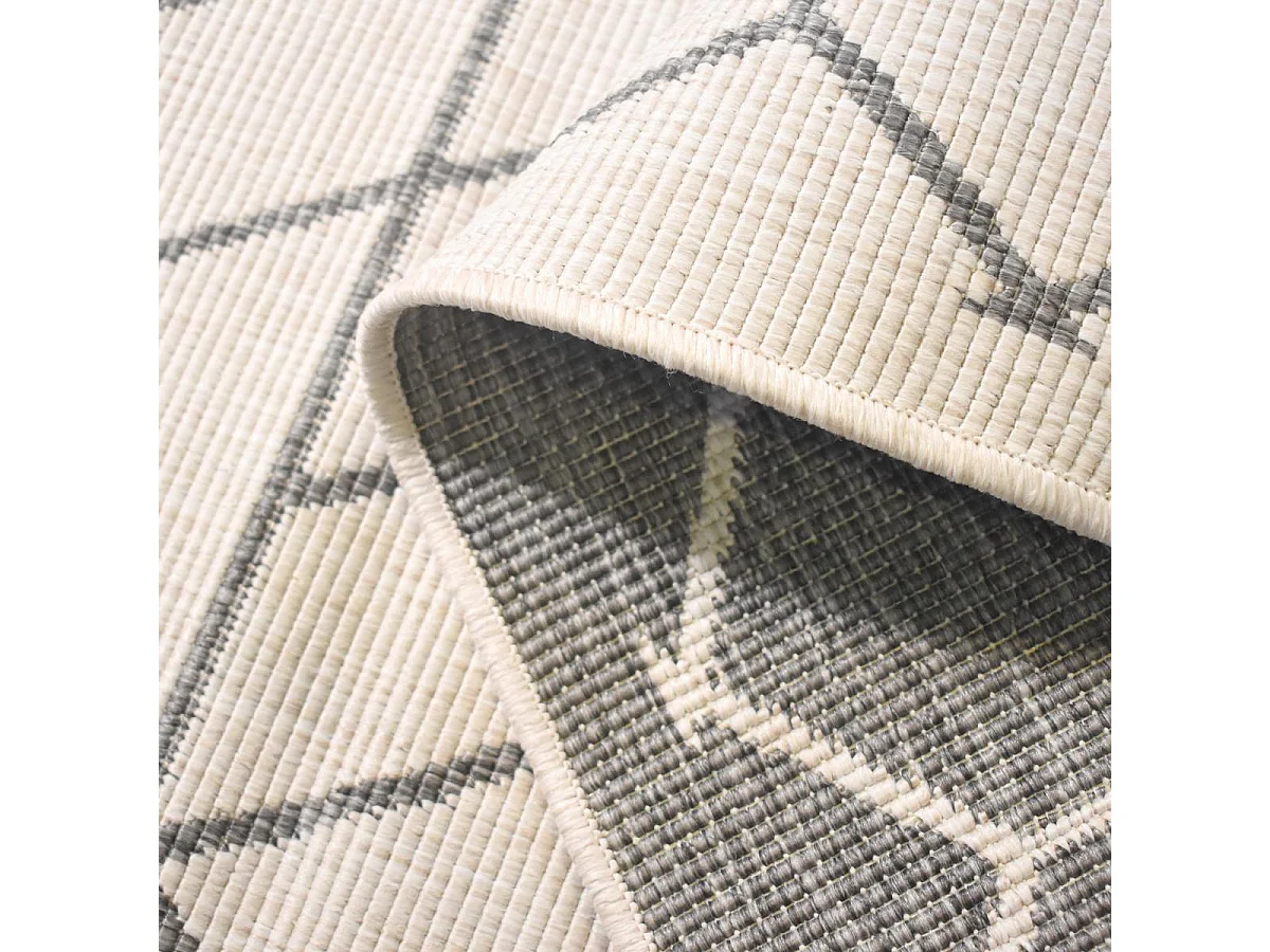 Tappeto da esterno, kilim reversibile 200x290 EX1 BRI grigio e crema