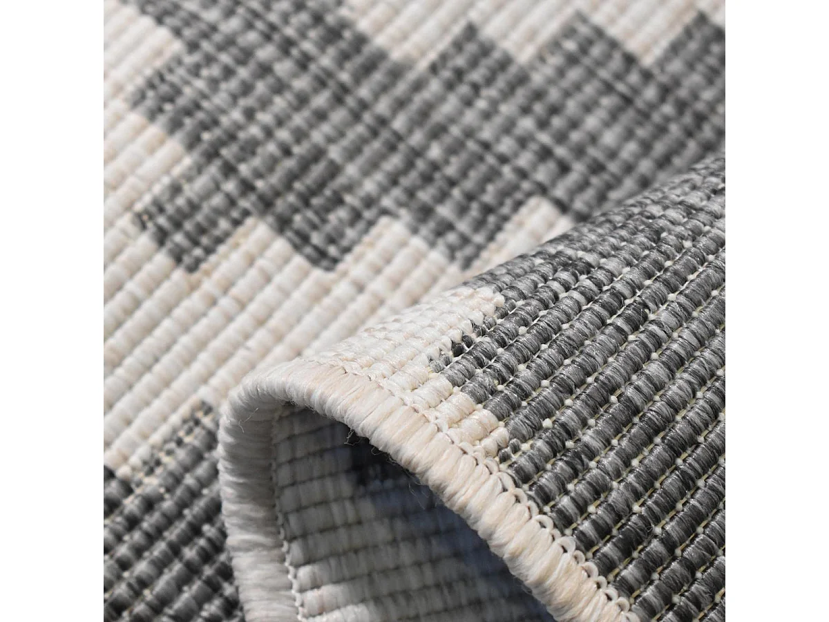 Tapis extérieur, kilim reversible 160x230 LYN2 I REVERSIBLE gris