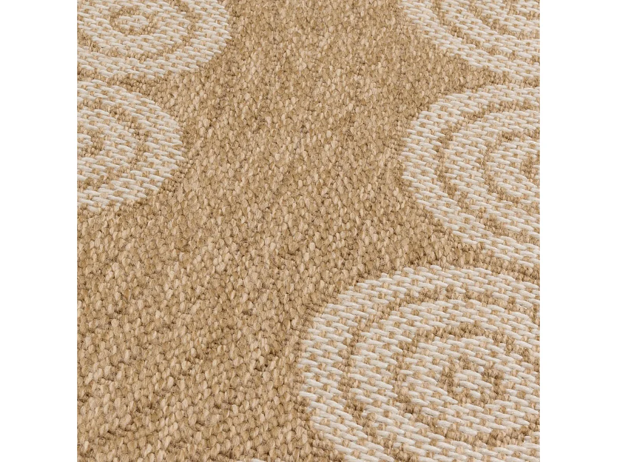 Tapis extérieur 120x170 tissé kilim beige et blanc JUTE ART 8