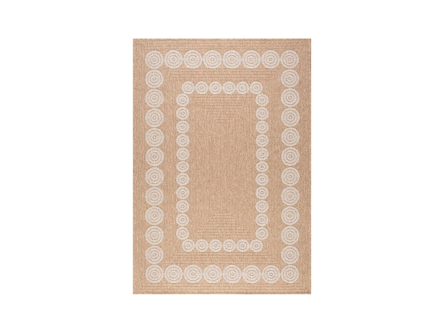 Tapis extérieur 120x170 tissé kilim beige et blanc JUTE ART 8