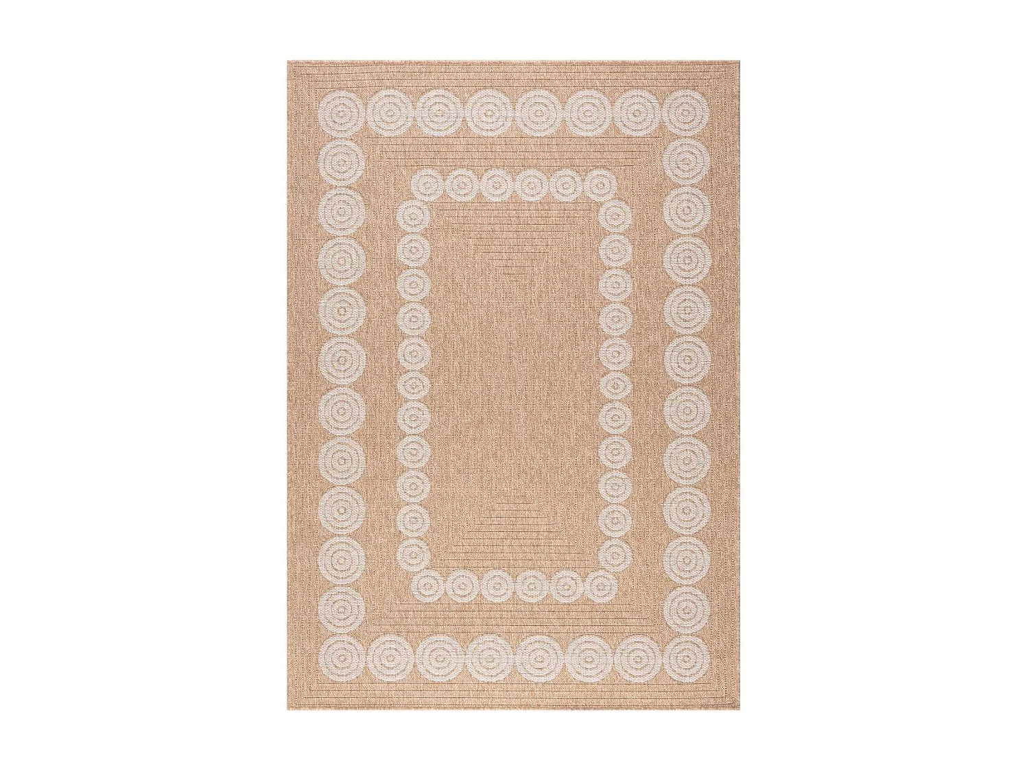 Tapis extérieur 120x170 tissé kilim beige et blanc JUTE ART 8