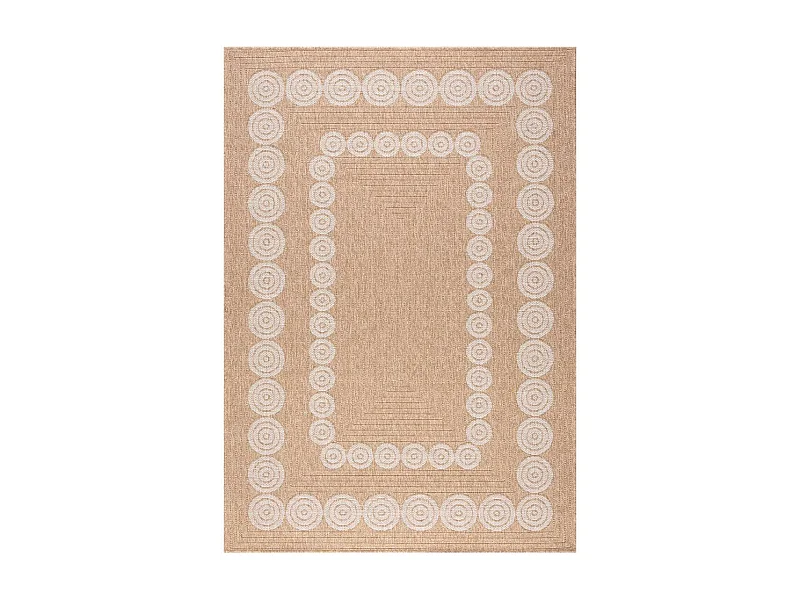 Tapis extérieur 120x170 tissé kilim beige et blanc JUTE ART 8