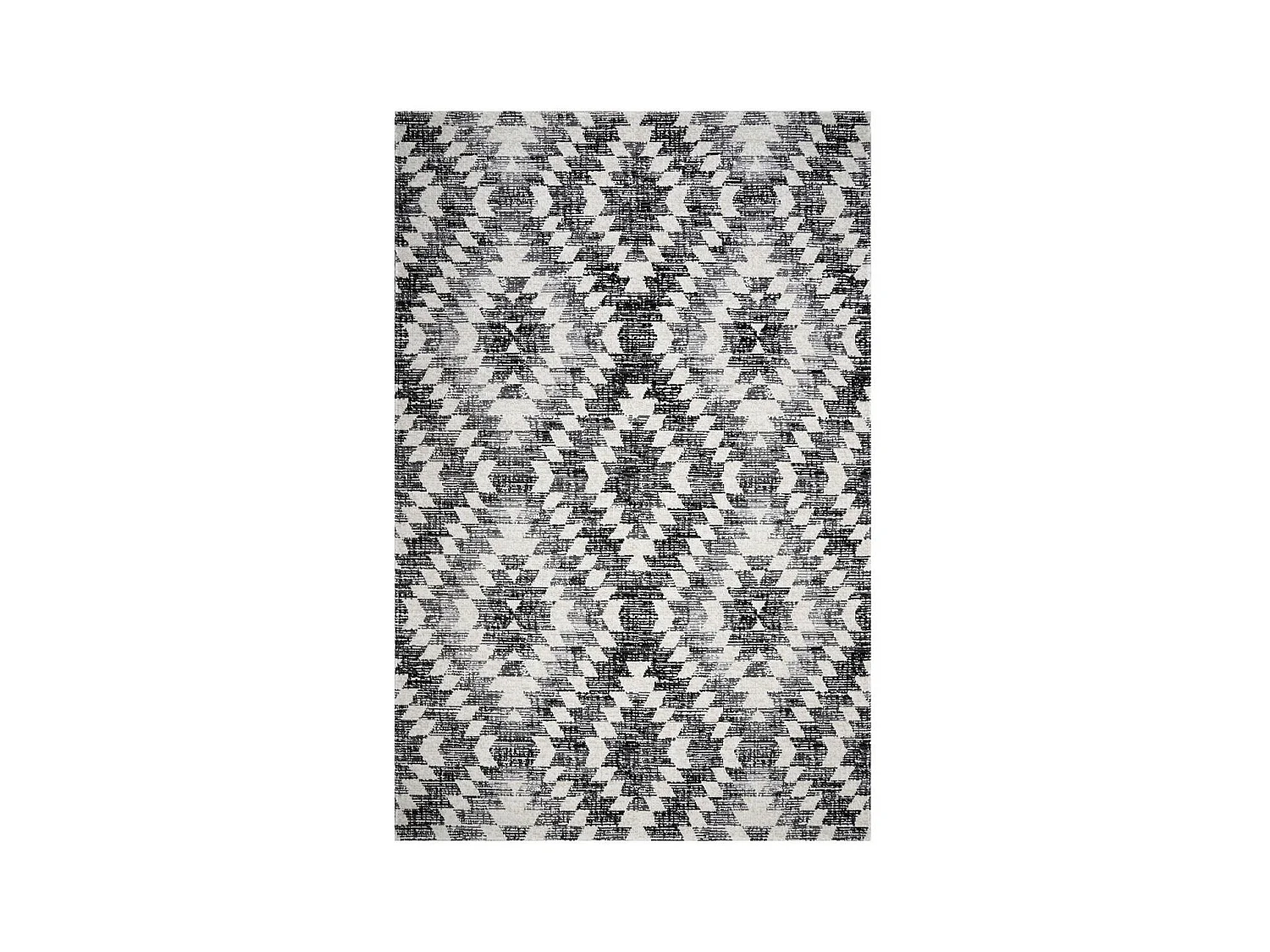Tapis extérieur 200x280 tissé kilim gris et noir SANDRINE