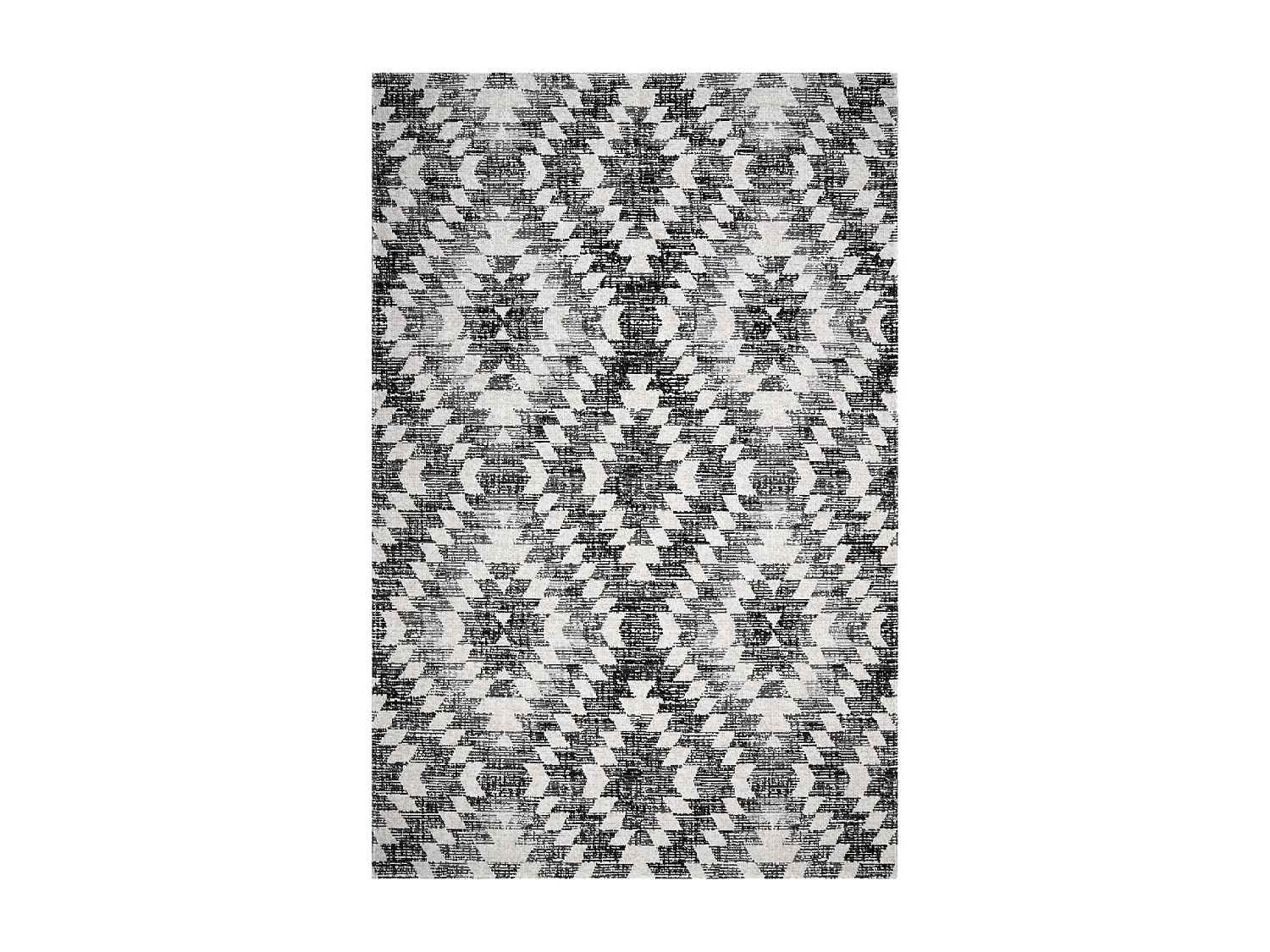 Tapis extérieur 200x280 tissé kilim gris et noir SANDRINE