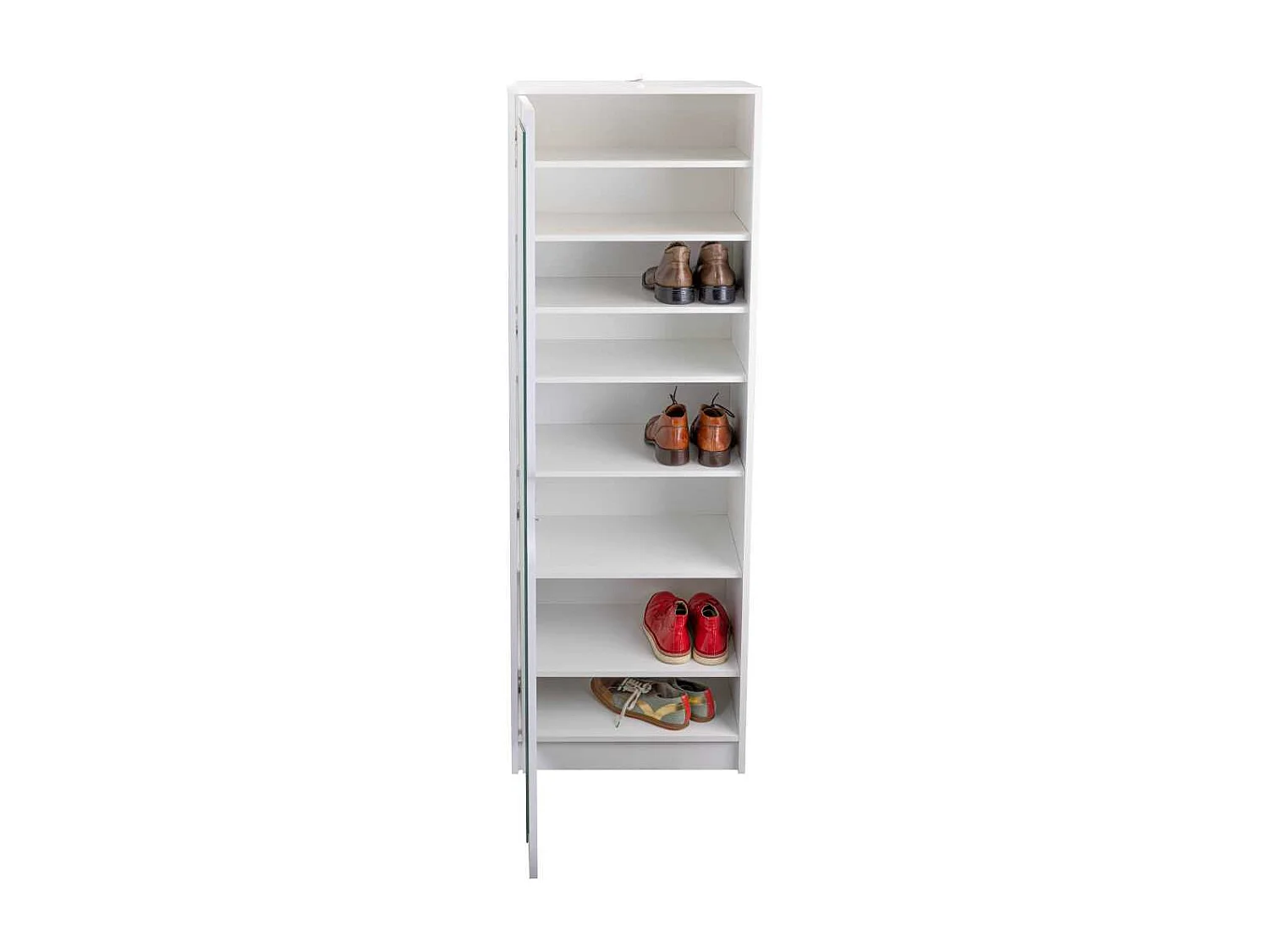 Meuble à Chaussures avec Miroir "Lilo" 189cm Blanc