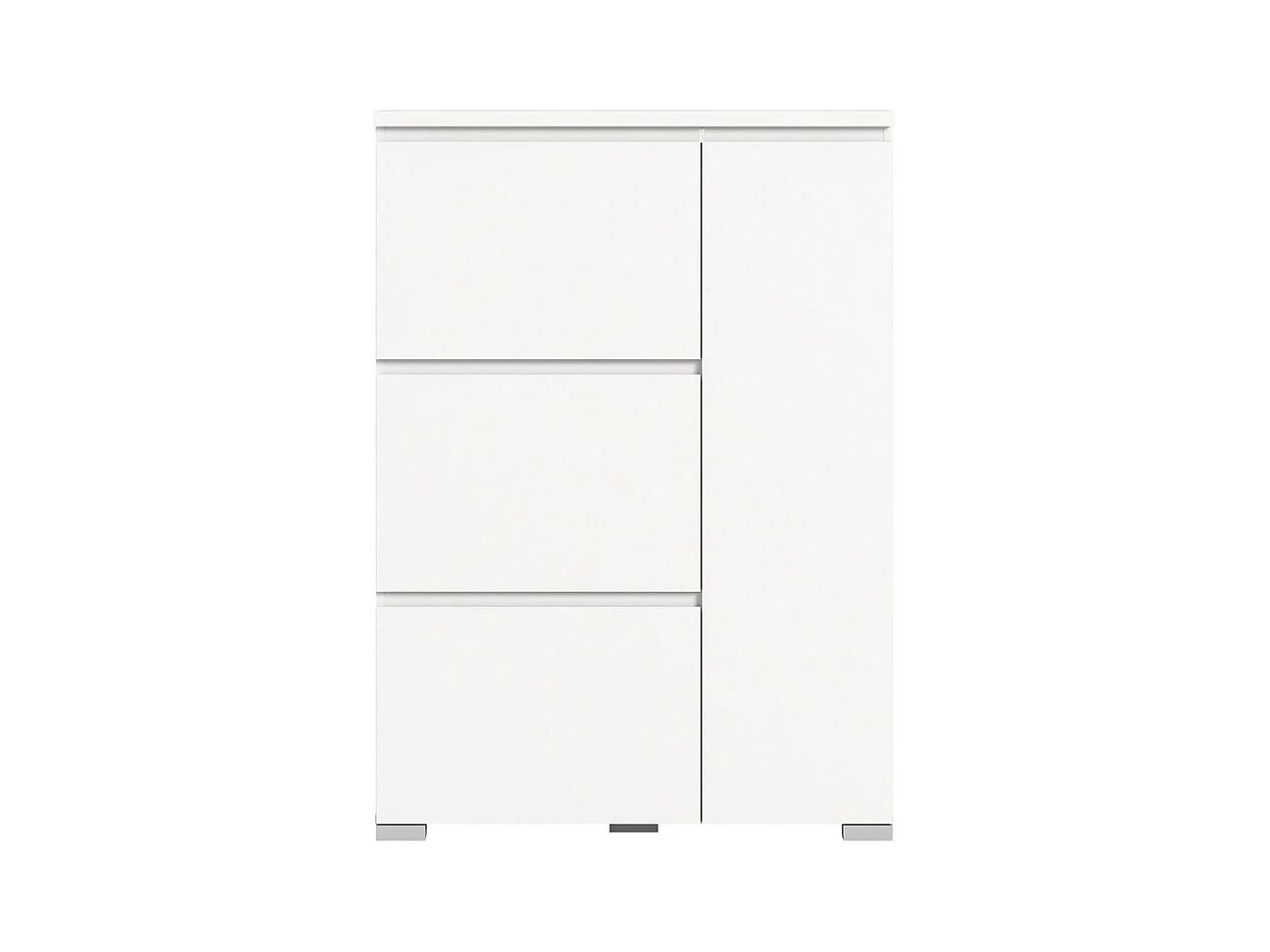 Shoelove meuble à chaussures 1 porte, 3 claquement de portes 95x130cm blanc.