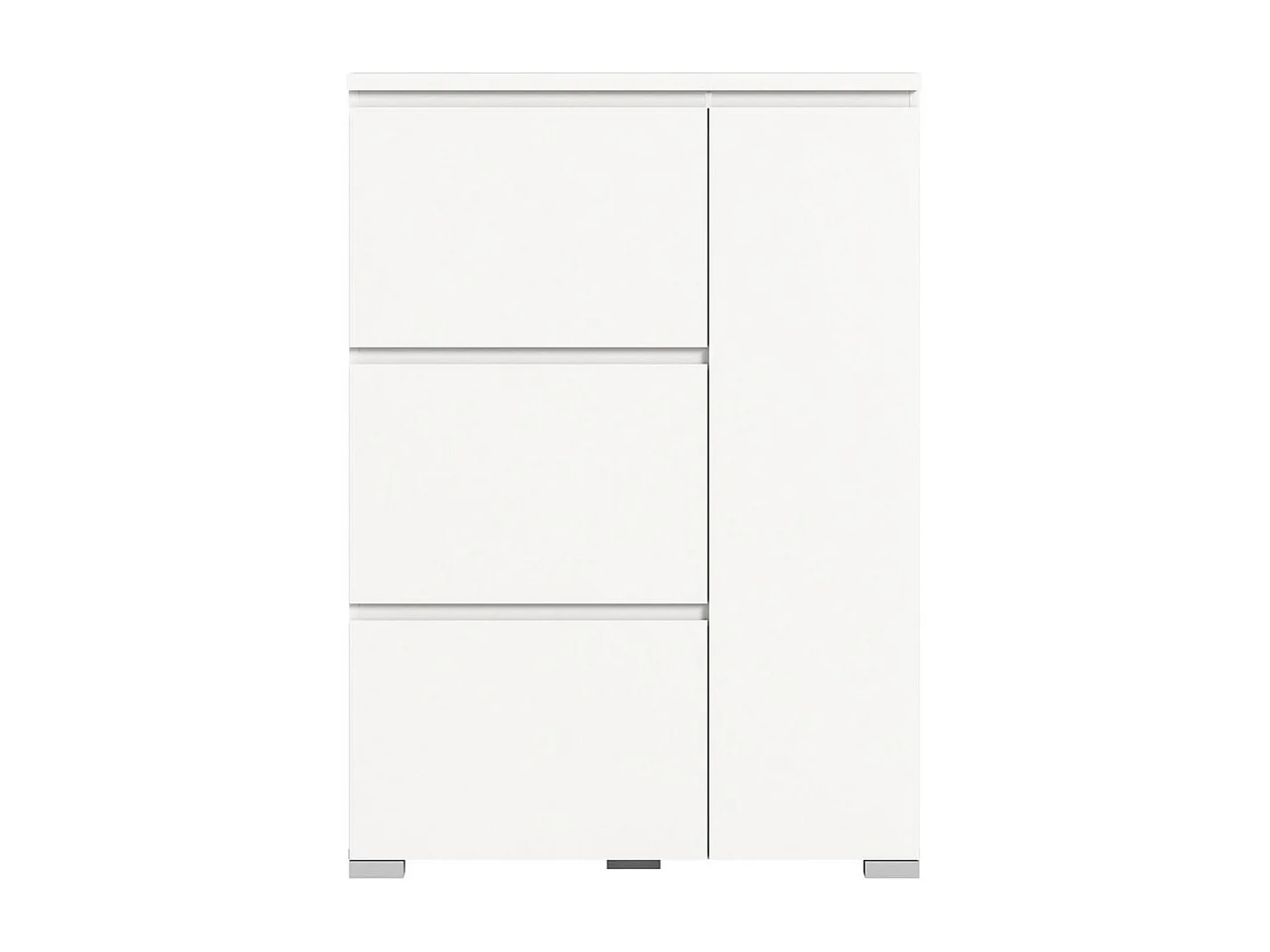 Shoelove meuble à chaussures 1 porte, 3 claquement de portes 95x130cm blanc.