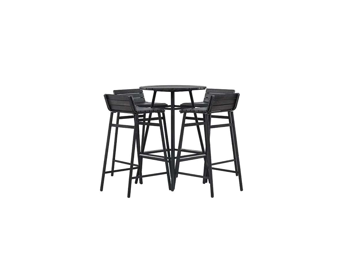 Mexico Lounge-Set 5 Teile schwarz.