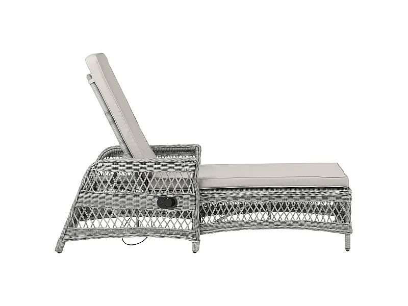 Hven Gartenliege inkl. Auflage und mit Pumpe, sandfarben.