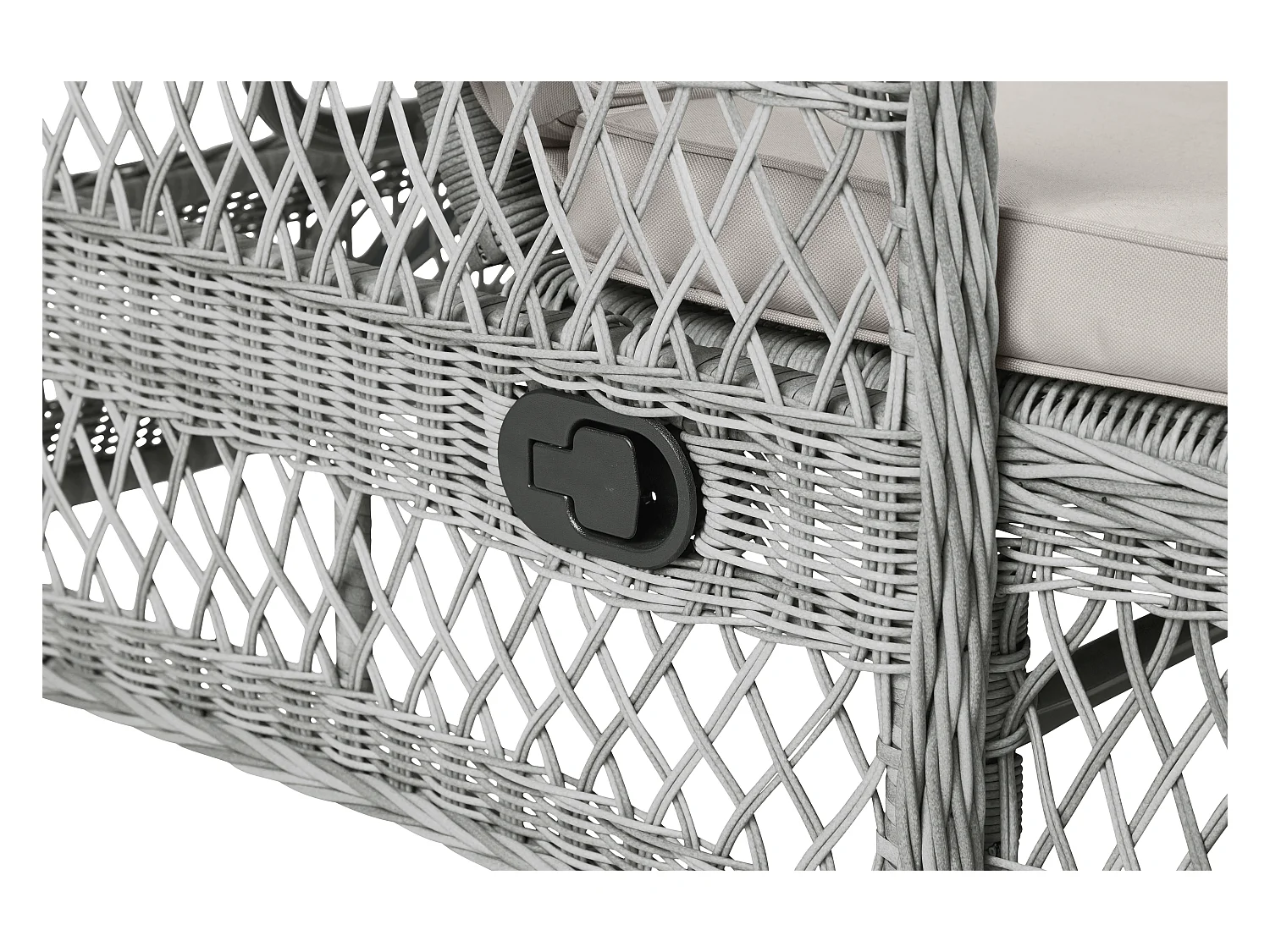 Hven Chaise longue de jardin avec matelas et poignée d'inclinaison, couleur couleur sable.