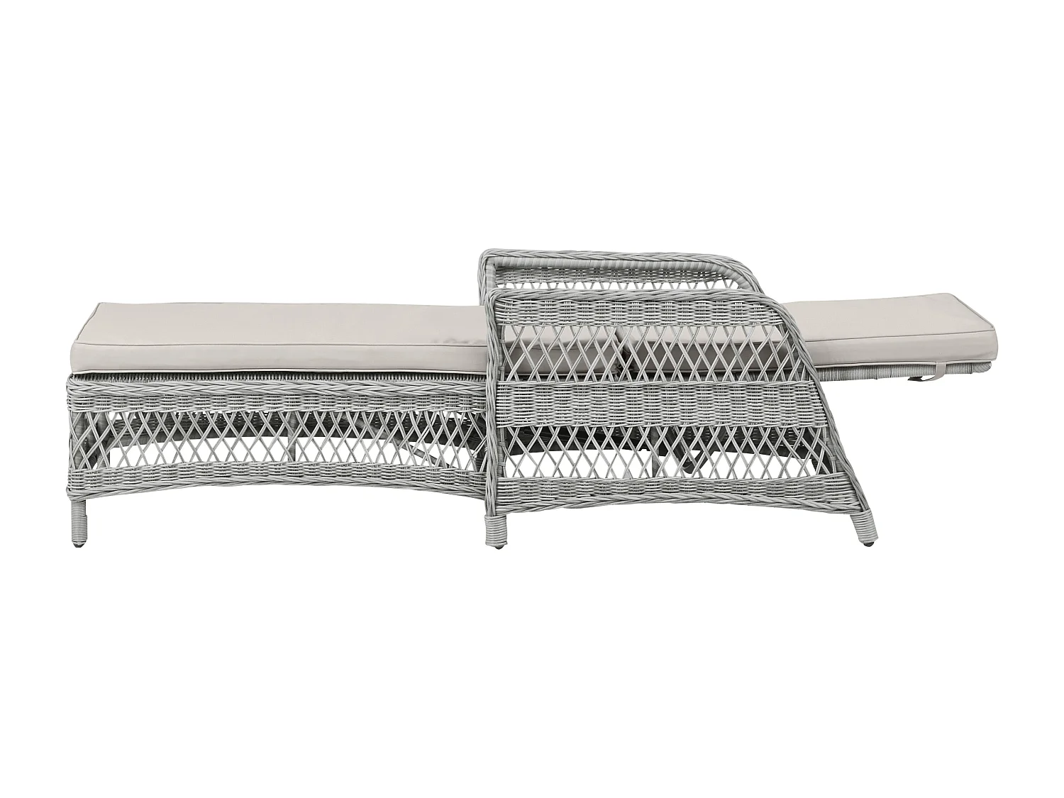 Hven Gartenliege inkl. Auflage und mit Pumpe, sandfarben.