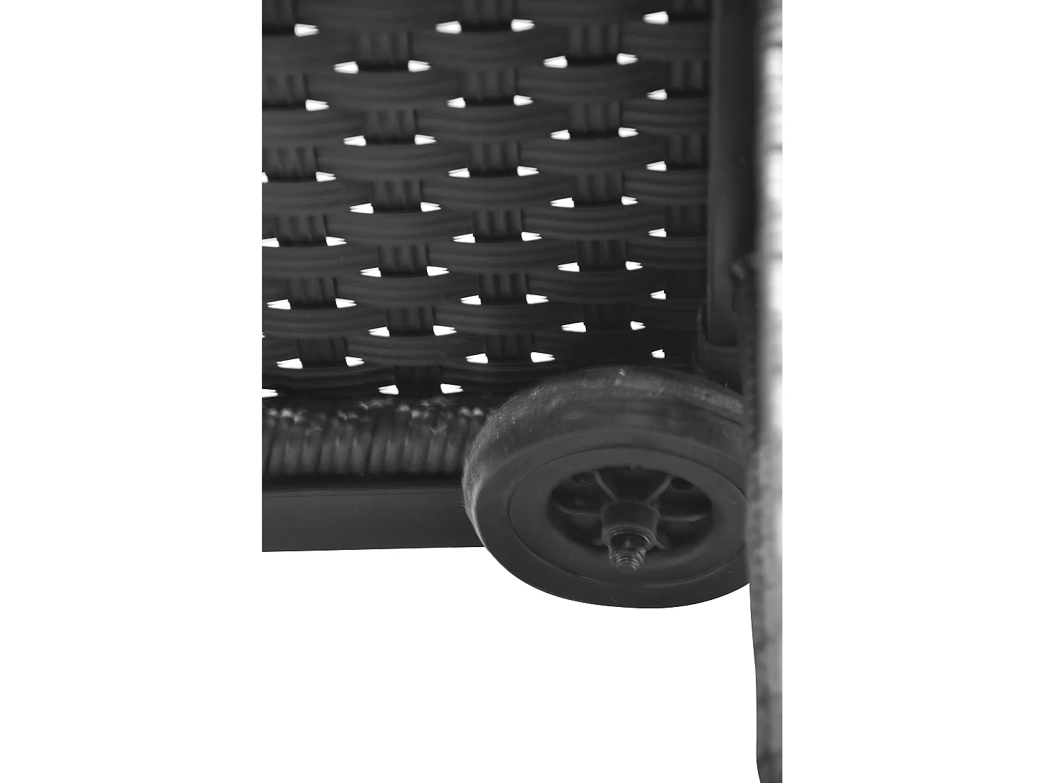 Gida Salon de jardin transat, support d'assise-matelas inclus, noir, gris.