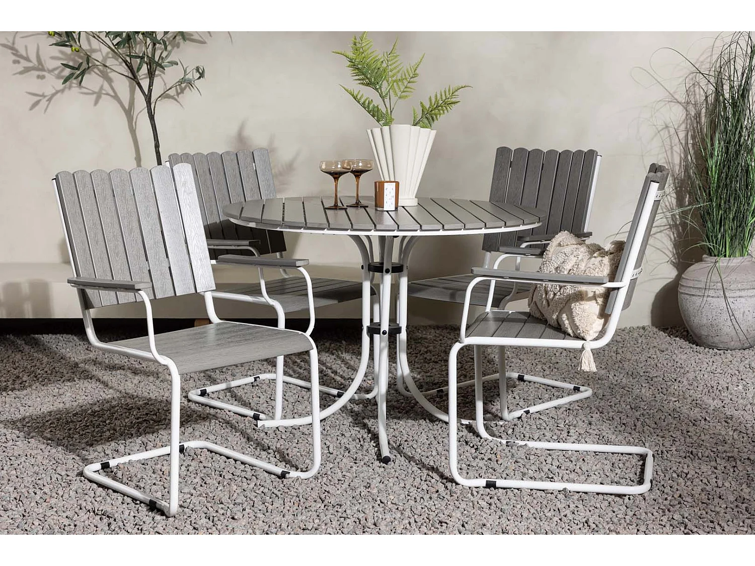 Holmsund loungeset 5 delen grijs.