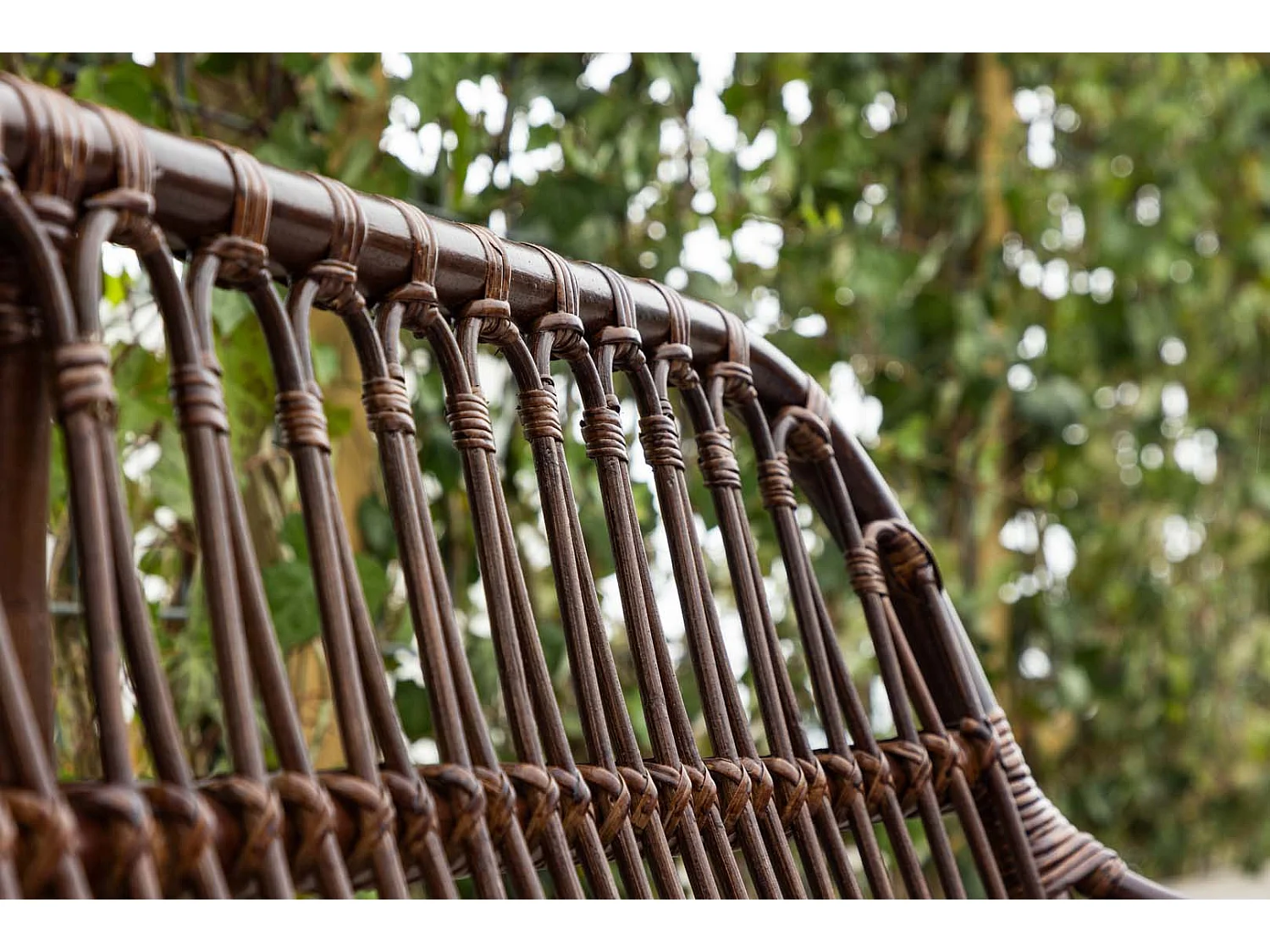 Canapé de Jardin 2 Places en Rotin "Nella" 129cm Noyer