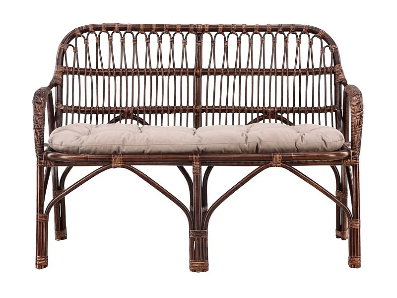 Nella Gartensofa mit Gartenkissen schwarz.