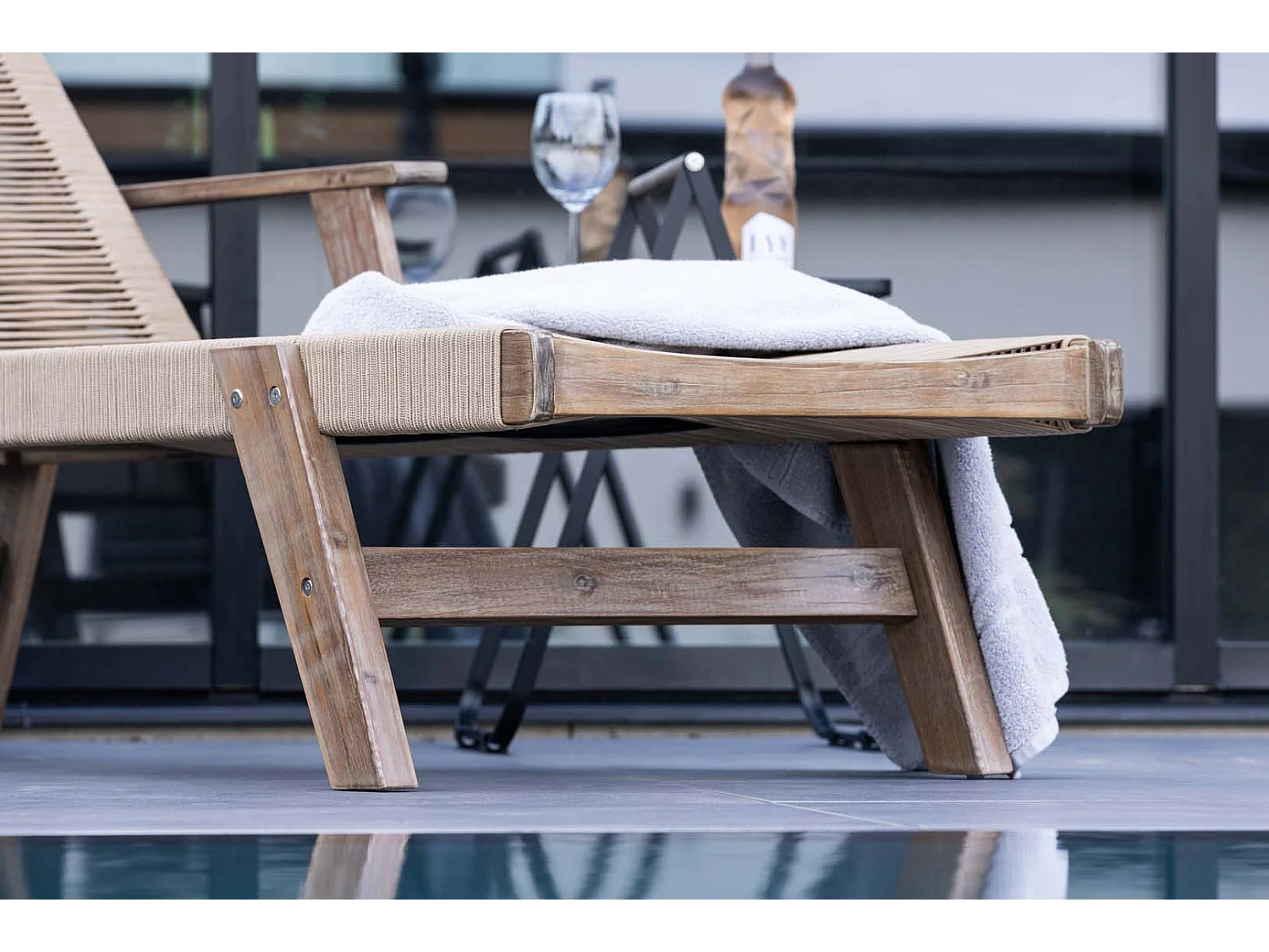 Chaise Longue en Bois "Little John" 115cm Marron