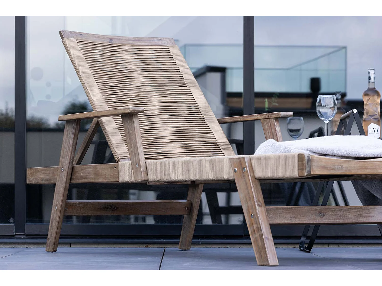 Chaise Longue en Bois "Little John" 115cm Marron