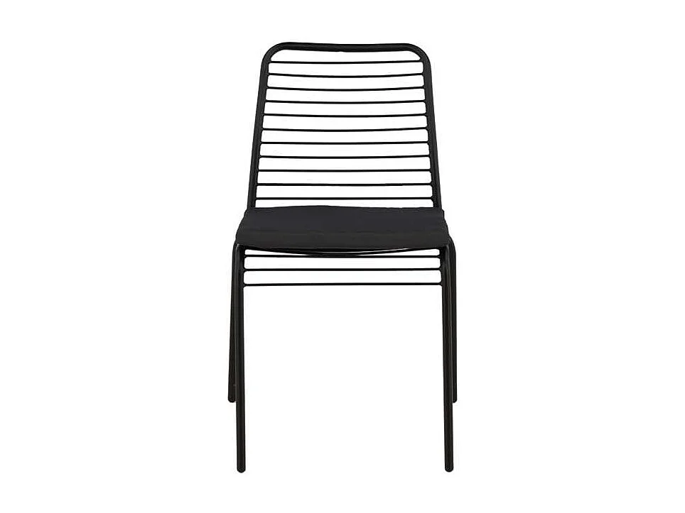 Panjin chaise de jardin avec coussin de jardin noir.