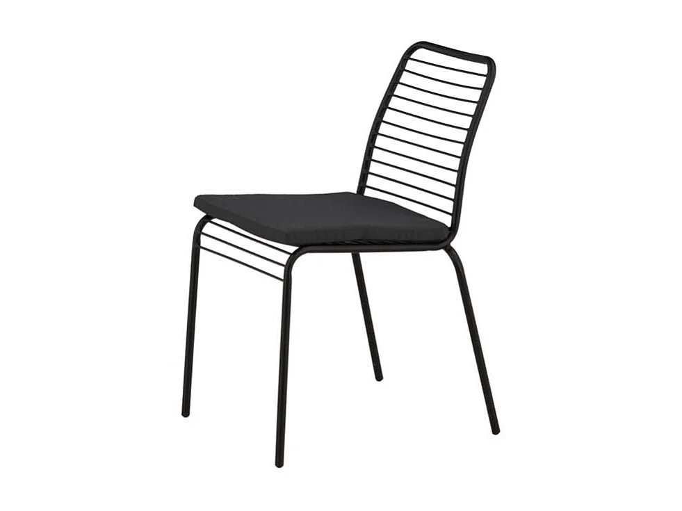 Panjin chaise de jardin avec coussin de jardin noir.