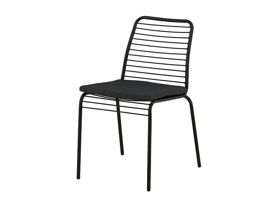 Panjin chaise de jardin avec coussin de jardin noir.