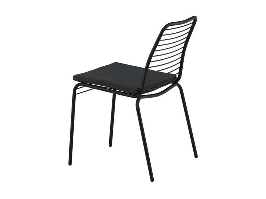 Panjin chaise de jardin avec coussin de jardin noir.