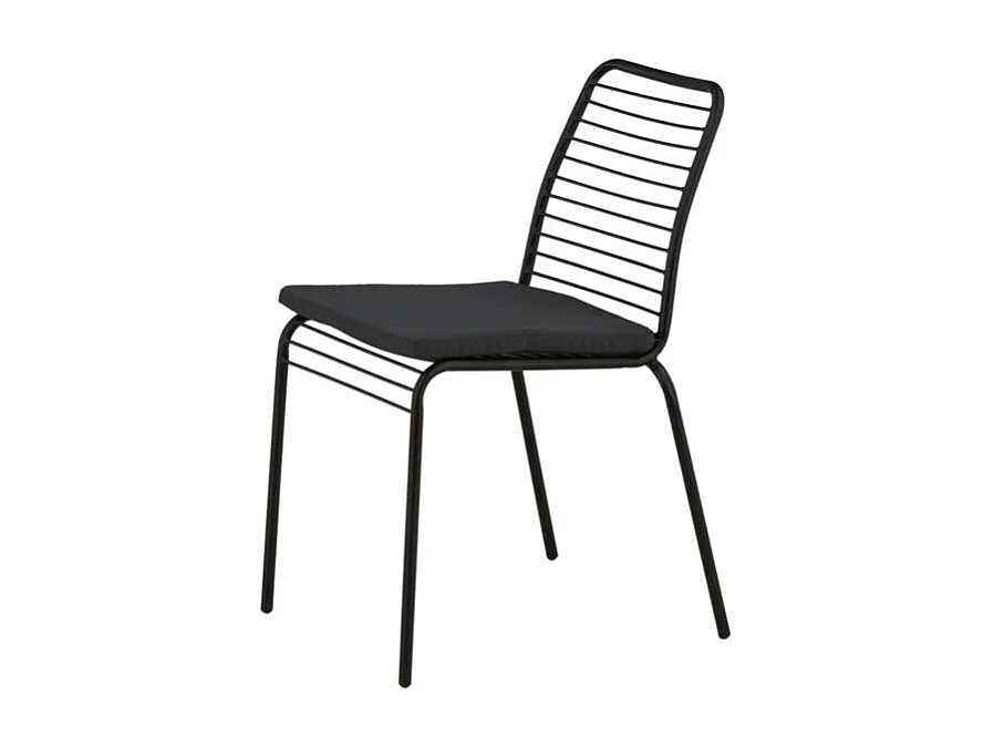Panjin chaise de jardin avec coussin de jardin noir.
