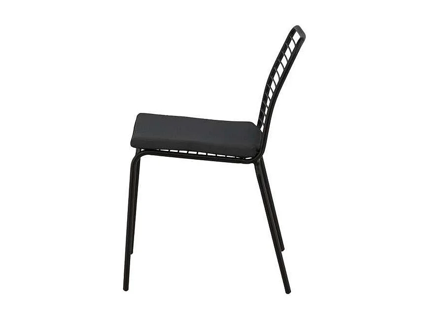 Panjin chaise de jardin avec coussin de jardin noir.