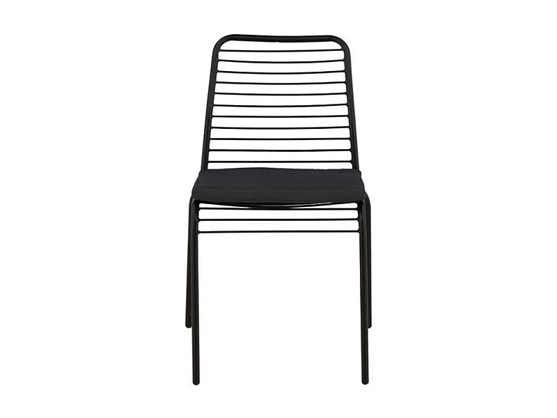 Panjin chaise de jardin avec coussin de jardin noir.