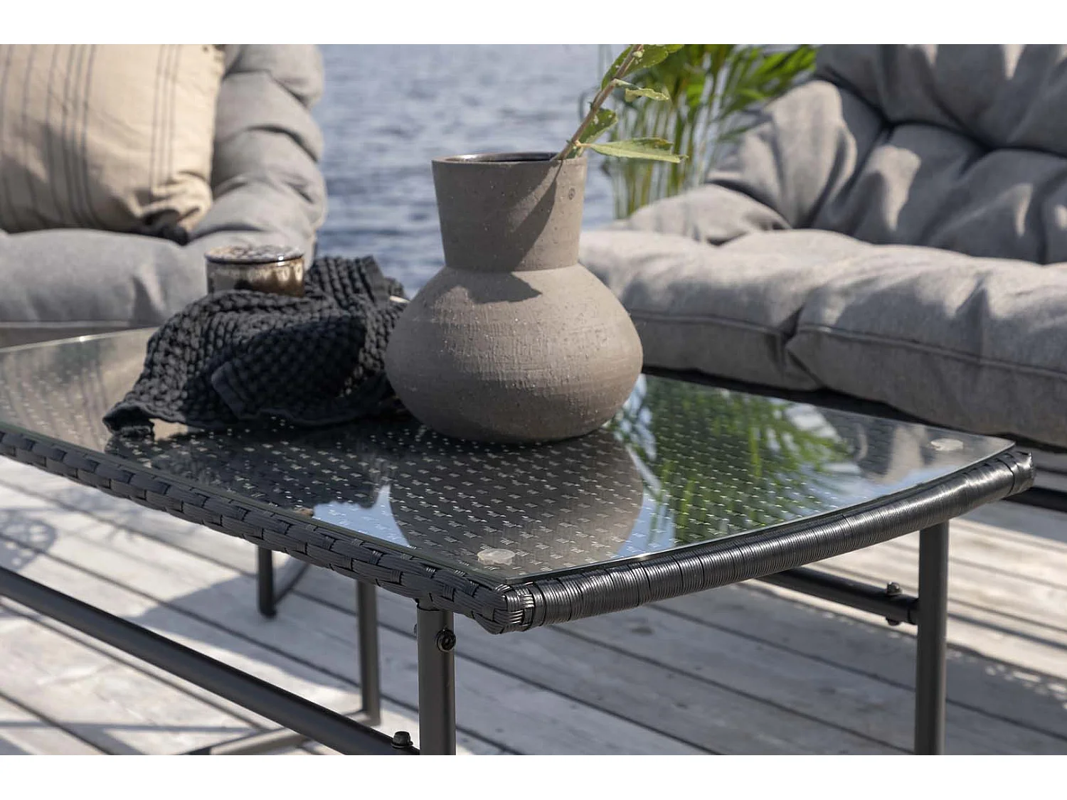 Salon de Jardin en Métal "Tina" 117cm Noir