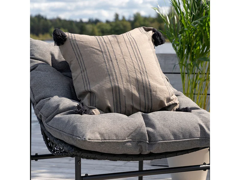 Salon de Jardin en Métal "Tina" 117cm Noir