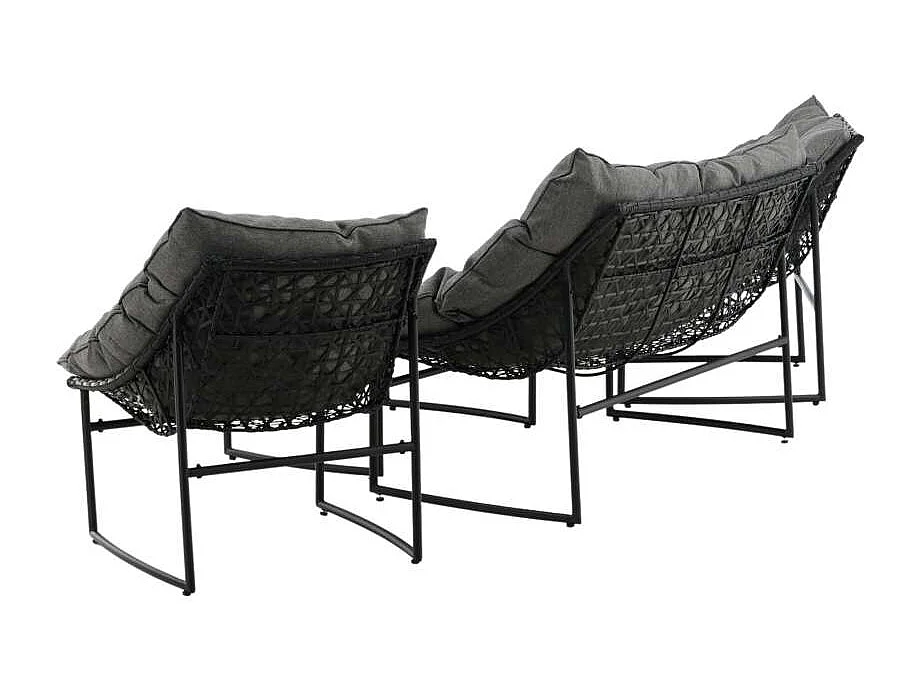 Salon de Jardin en Métal "Tina" 117cm Noir