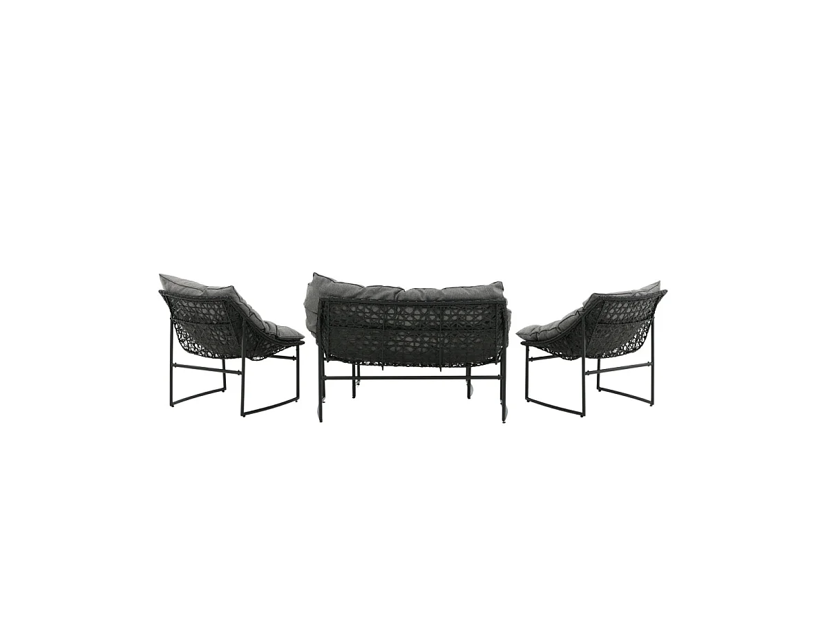 Salon de Jardin en Métal "Tina" 117cm Noir