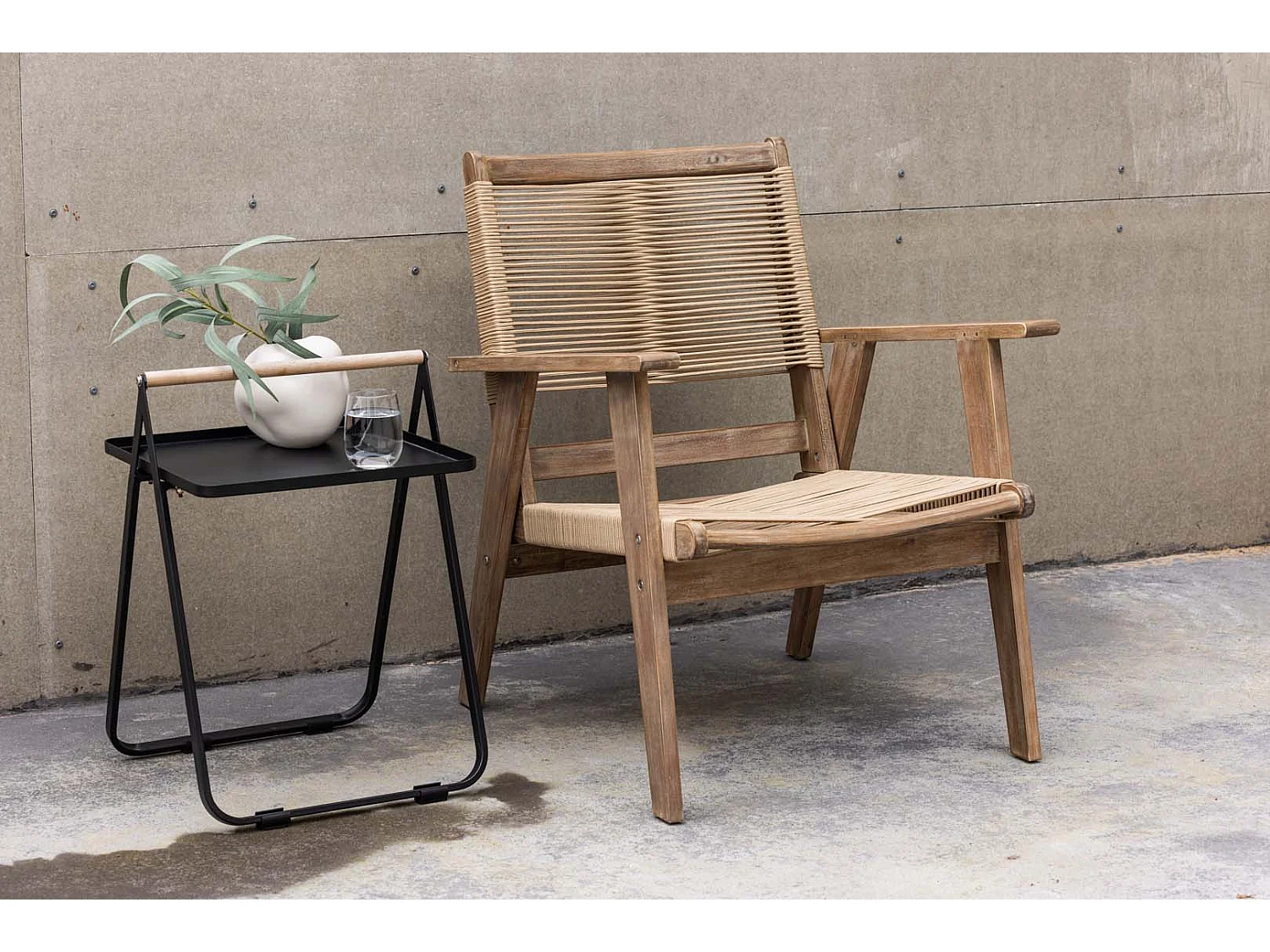 Fauteuil de Jardin en Bois "Peter" 88cm Marron