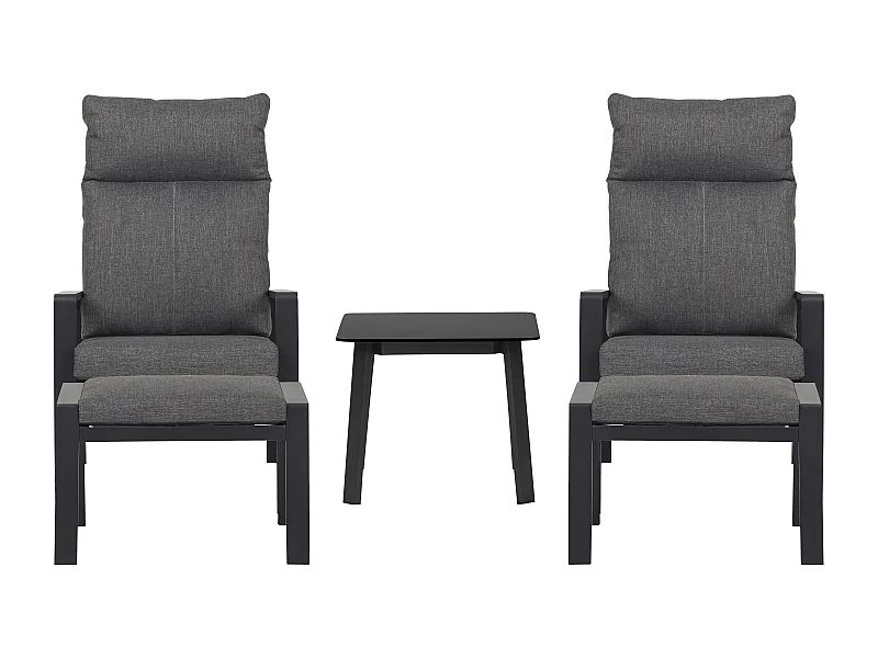 Lena loungeset 5-delig incl. kussens, grijs.