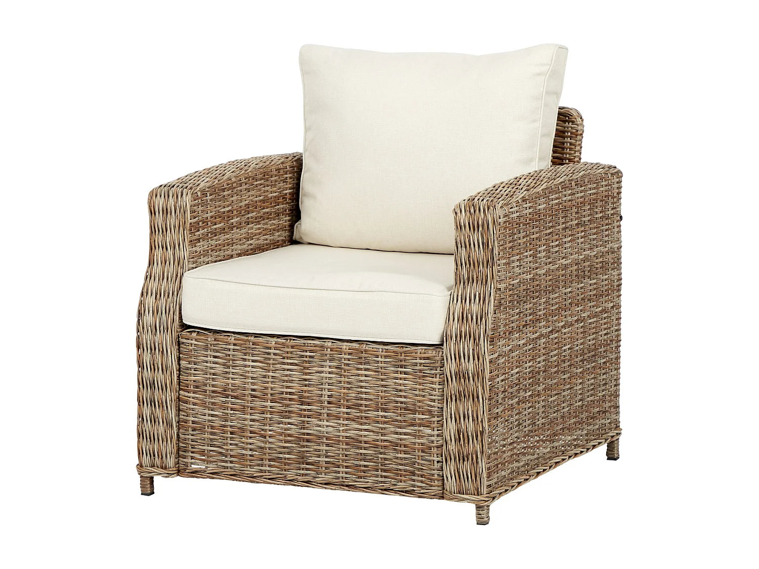 Gram fauteuil tuin model 1, incl. kussen, naturel en off white.