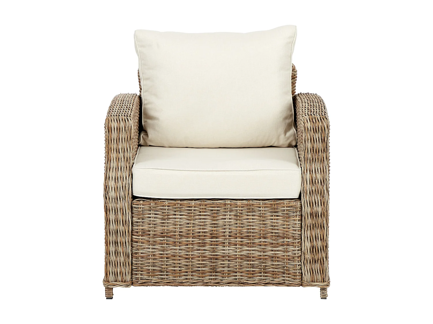 Gram fauteuil tuin model 1, incl. kussen, naturel en off white.