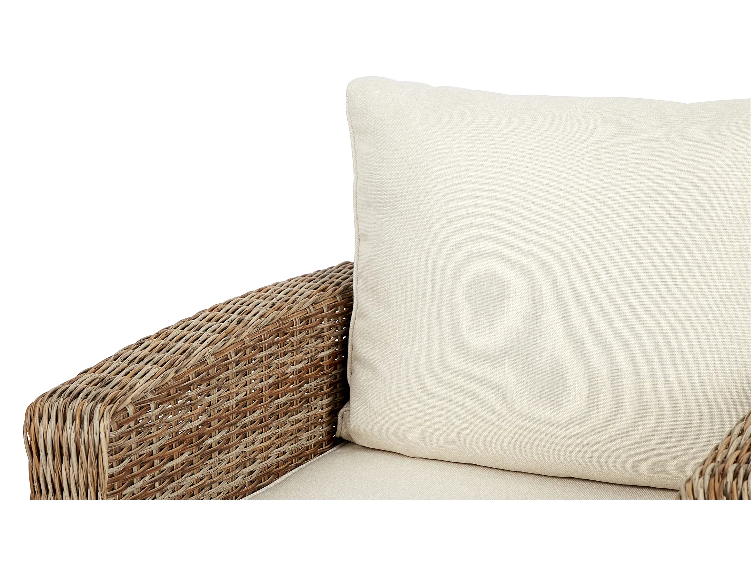 Gram fauteuil tuin model 1, incl. kussen, naturel en off white.