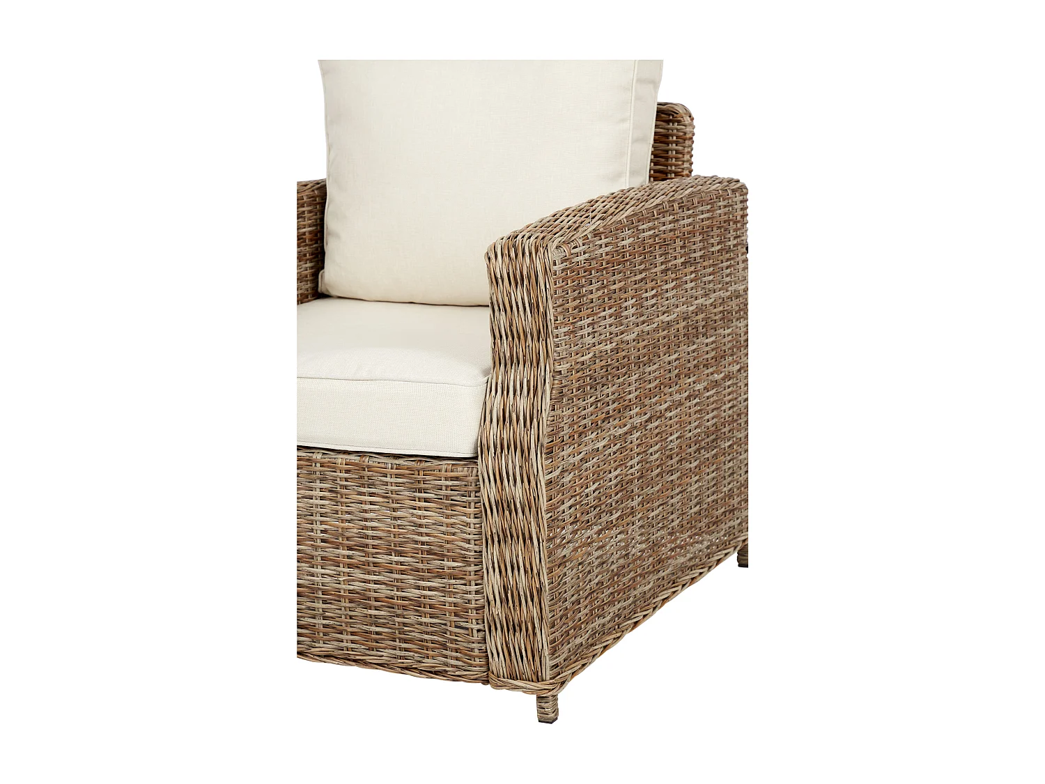 Gram fauteuil tuin model 1, incl. kussen, naturel en off white.